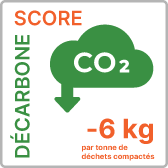 Logo représentant un score de décarbonation de -6kg, indiquant une réduction significative des émissions de carbone.